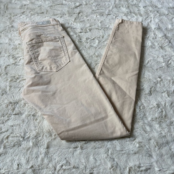 AG Adriano Goldschmied Size 27 Ivory Velvet The Farrah High Rise Skinny Jeans - Picture 1 of 6